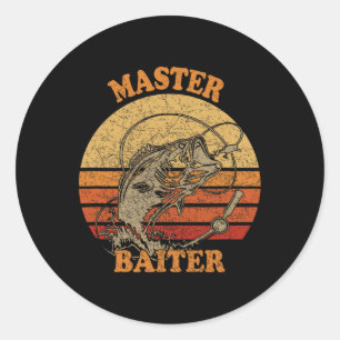 Pegatina Redonda Pesca divertida de Master Byiter