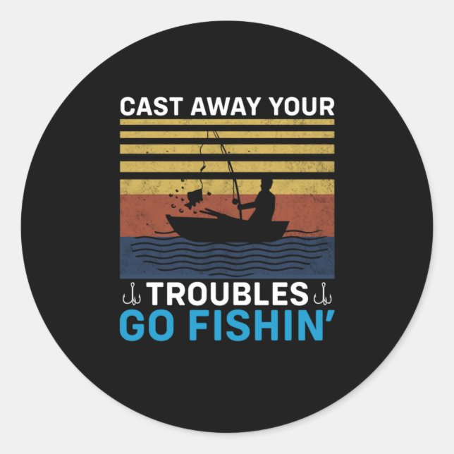 Pegatina Redonda Pesca Fisher Go (Anverso)
