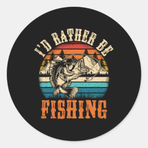 Pegatina Redonda Pesca Graciosa Para Hombres Mujeres Muchachos Dive