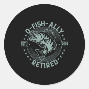 Pegatina Redonda Pesca Oficialmente Retirada 2024 O-fish-ally Retir