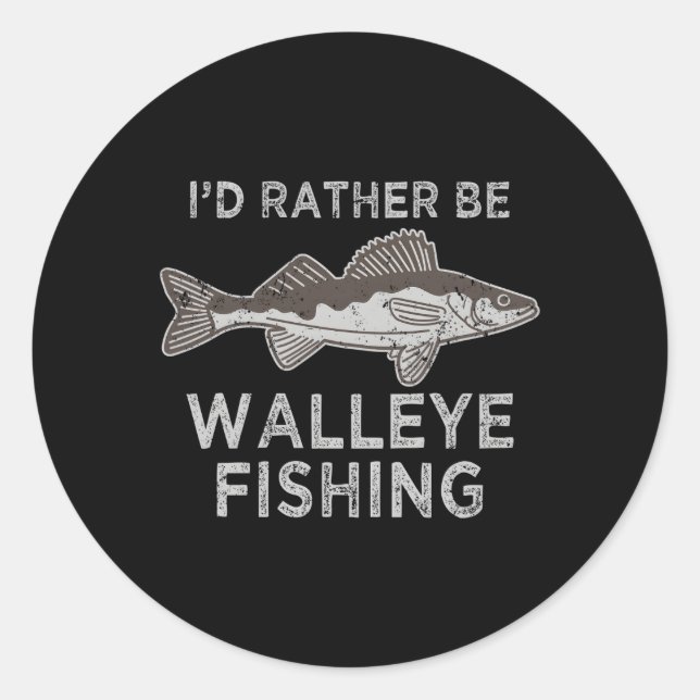 Pegatina Redonda Pesca Walleye S Walleye (Anverso)