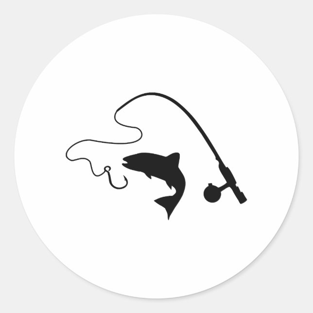 Pegatina Redonda Pesca y pesca (Anverso)