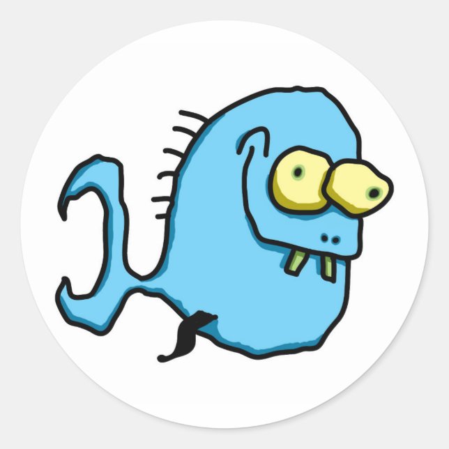 Pegatina Redonda Pescado 4 (Anverso)