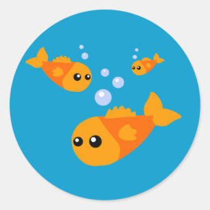 Pegatina Redonda Pescado Cutte