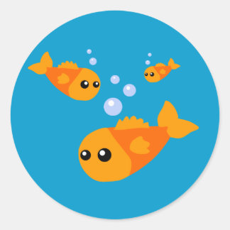 Pegatina Redonda Pescado Cutte