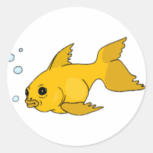 Pegatina Redonda Pescado de oro