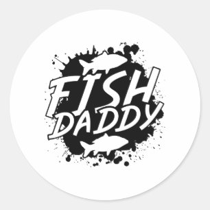 Pegatina Redonda Pescado de Papi Pescador