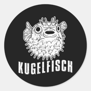 Pegatina Redonda Pescado de peces globos acuarios