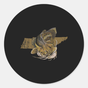 Pegatina Redonda Pescado de pescado capturado de Tennessee