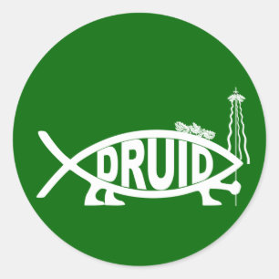 Pegatina Redonda Pescado druso