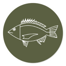 Pescado negro de brea en blanco en verde caqui