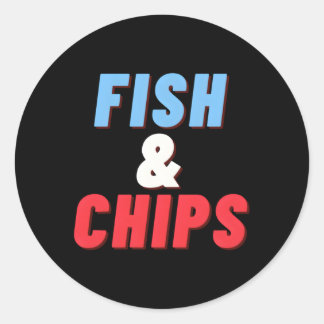 Pegatina Redonda Pescado Y Chips La Comida Perfecta Del Chippy