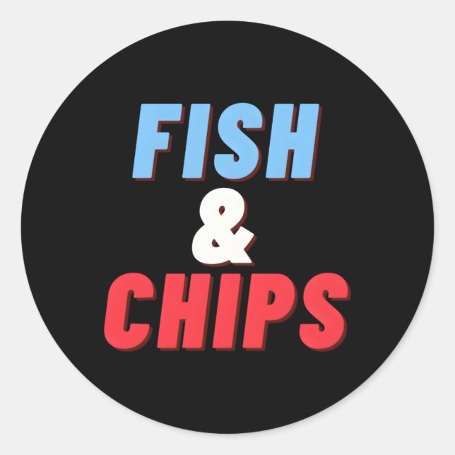 Pegatina Redonda Pescado Y Chips La Comida Perfecta Del Chippy (Anverso)