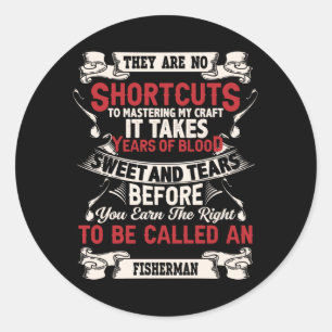 Pegatina Redonda Pescador