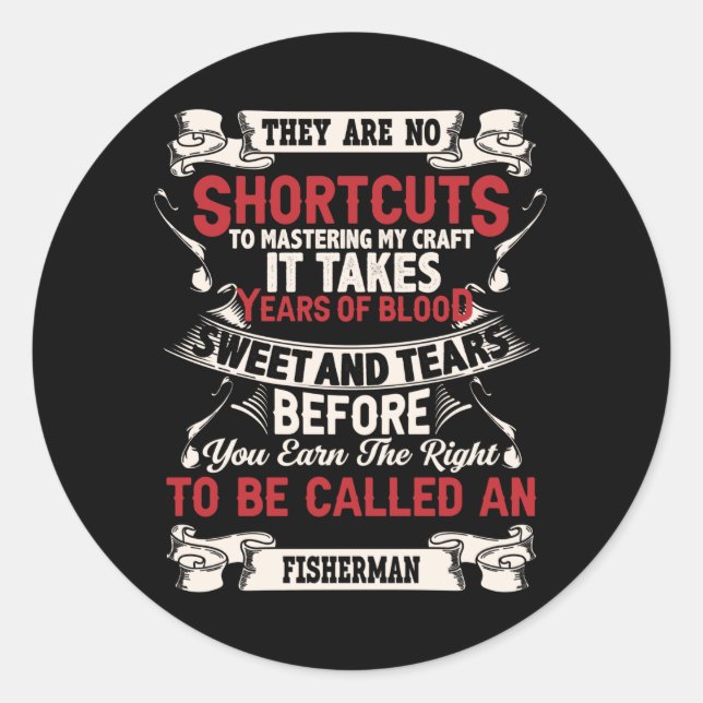 Pegatina Redonda Pescador (Anverso)