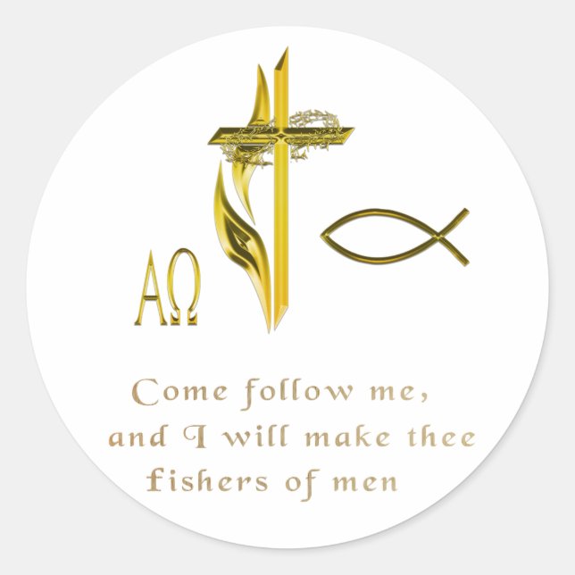 Pegatina Redonda Pescadores de hombres (Anverso)