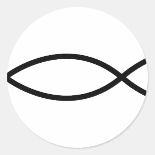 Pegatina Redonda Pescados cristianos