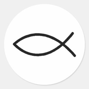 Pegatina Redonda Pescados cristianos