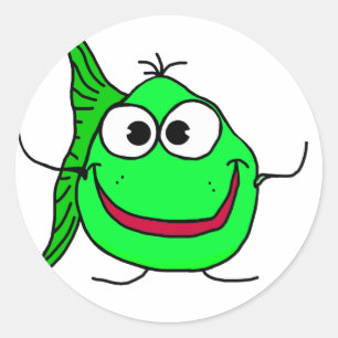 Pegatina Redonda Pescados del dibujo animado