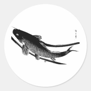 Pegatina Redonda Pescados japoneses