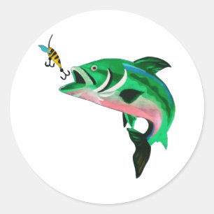 Pegatina Redonda Pescar es una camiseta de la vida