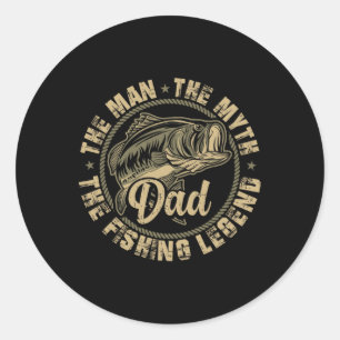 Pegatina Redonda Pescar para papá regalo del día del padre para pes