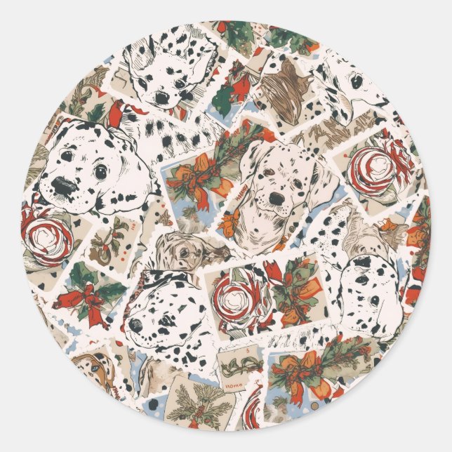 Pegatina Redonda Pet christmas  (Anverso)