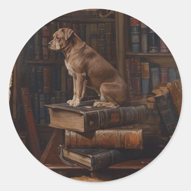 Pegatina Redonda Pet Talk Postcard  (Anverso)