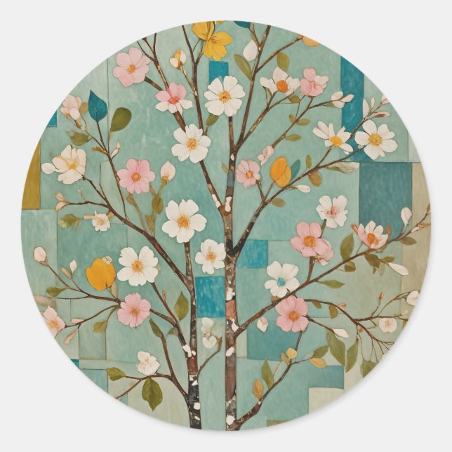 Pegatina Redonda Petales susurradores (Anverso)