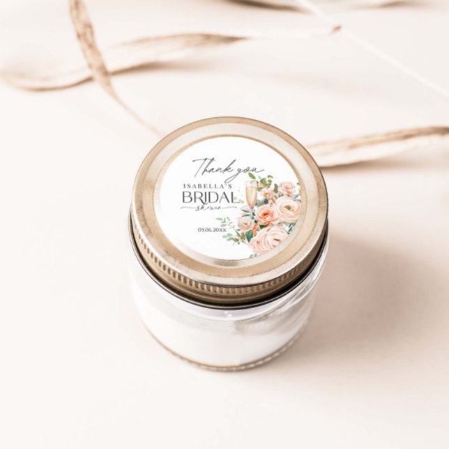 Pegatina Redonda Petales Y Ducha De Novias Prosecco (Subido por el creador)