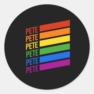 Pegatina Redonda Pete LGBT Rainbow
