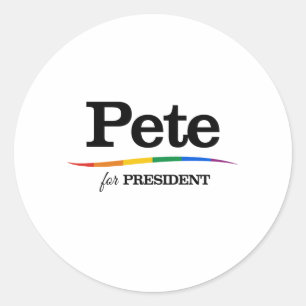 Pegatina Redonda Pete para Presidente