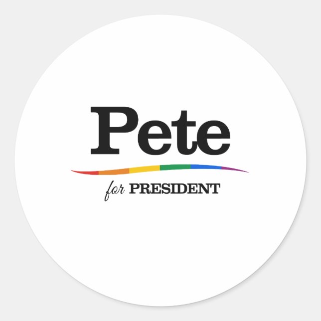 Pegatina Redonda Pete para Presidente (Anverso)