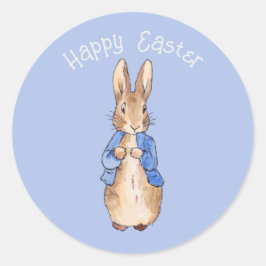 Pegatina Redonda Peter el saludo feliz de Pascua