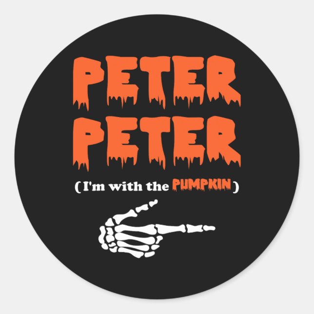 Pegatina Redonda Peter Peter estoy con la calabaza (Anverso)