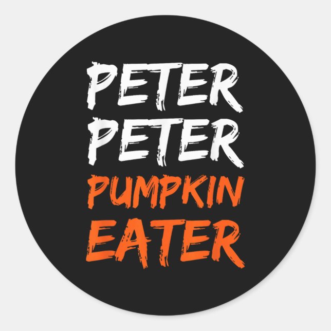 Pegatina Redonda Peter Pumpkin Costume Come Halloween (Anverso)