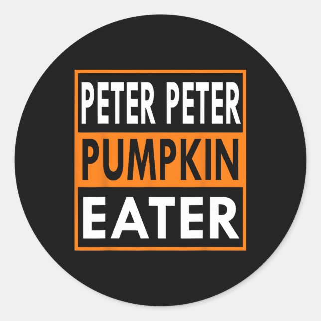 Pegatina Redonda Peter Pumpkin Cóstume de comer para parejas - Coin (Anverso)