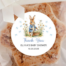 Pegatina Redonda Peter Rabbit Baby Shower Sticker