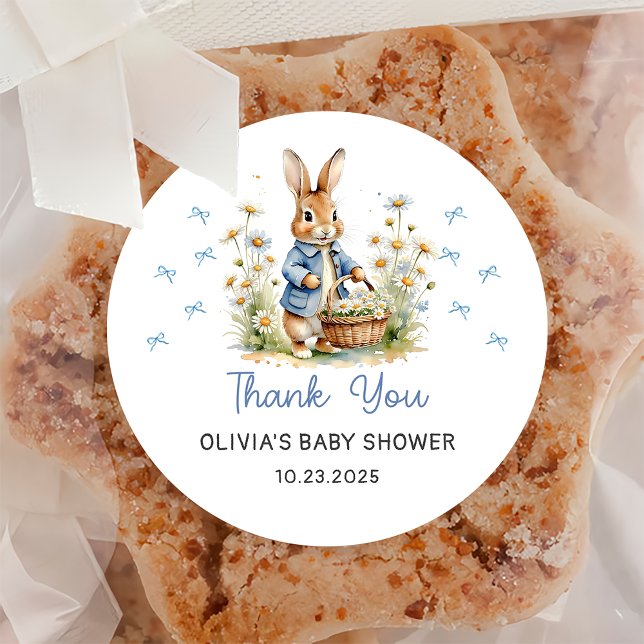 Pegatina Redonda Peter Rabbit Baby Shower Sticker (Subido por el creador)