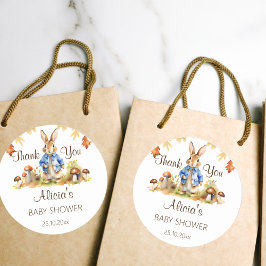 Pegatina Redonda Peter rabbit caída baby ducha gracias favor