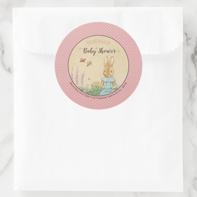 Pegatina Redonda Peter Rabbit | CHICA BABY SHOWER (Bolso)