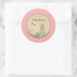 Pegatina Redonda Peter Rabbit | CHICA BABY SHOWER