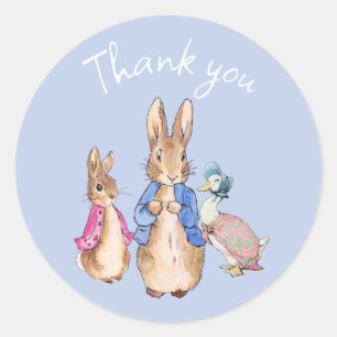 Pegatina Redonda Peter the Rabbit Flopsy Jemima Gracias