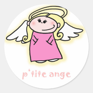 Pegatina Redonda Petite Ange (pequeño ángel en francés)