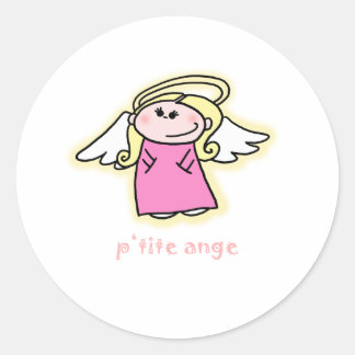 Pegatina Redonda Petite Ange (pequeño ángel en francés)