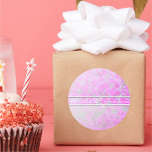 Pegatina Redonda Petunia Rosa En Elegantes Pegatinas De Gradiente B