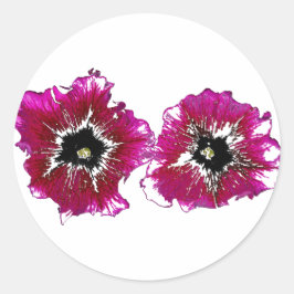 Pegatina Redonda Petunias de Verano