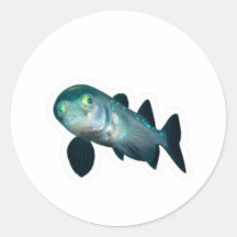 Pez Barreleye de Mar Profundo Pegatina, Cabeza Tra