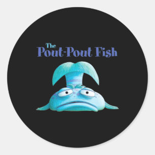 Pegatina Redonda Pez Pout Pot Pescador Divertido Amante De La Pesca