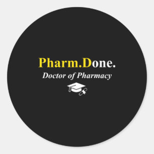 Pegatina Redonda Pharm.terminado. terminado doctor en farmacia phar